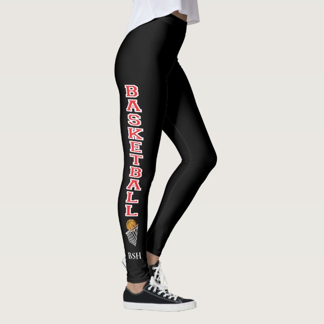 Legging Cartas de basquete em vermelho e branco (Direita)