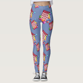 Legging Cartões Bingo Design Pequenas Pernas Impressão
