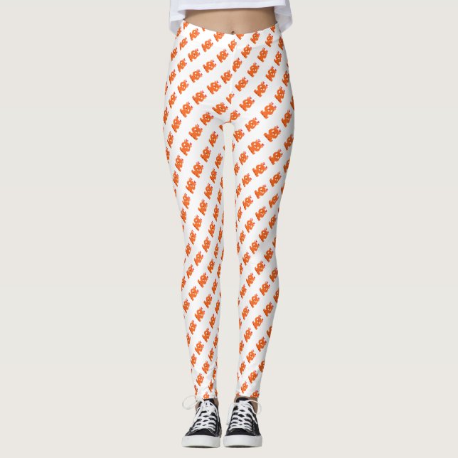 Legging Cartões de jogada de veado com píxeis em branco (Frente)