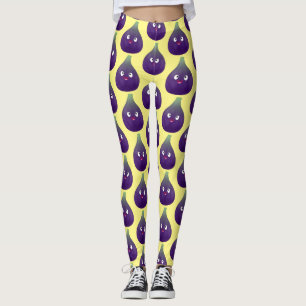 Legging Cartografia de fruta roxa e giro, bonita