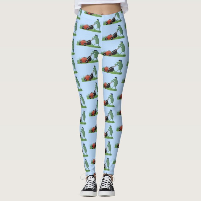 Legging Cartografia de relva verde-sapo engraçada (Frente)