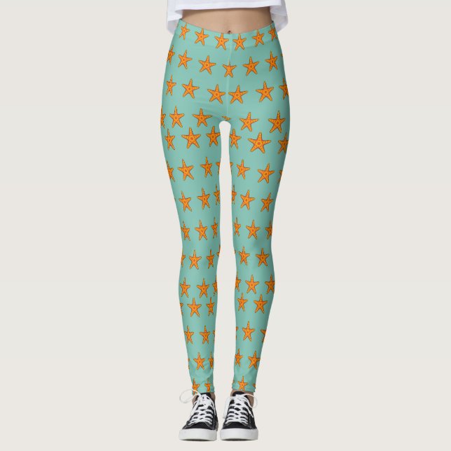 Legging Cartografia de Starfish Laranja-Corte (Frente)