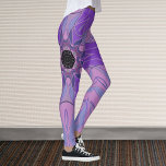Legging Cartografia Mandala Flor Puro Rosa e Azul<br><div class="desc">Esta design de flor de mandala funky apresenta roxo,  rosa e azul no estilo de desenho animado. Visuais geométricos triplos para o hippie moderno ou amante de cores vibrantes!</div>