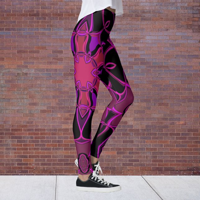 Legging Cartografia Mandala Flor Rosa e Negro (Criador carregado)