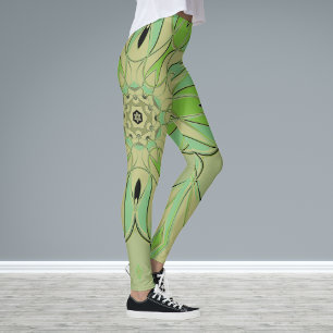 Legging Cartografia Mandala Flor Verde e Azul