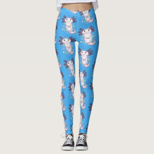 Legging Cartoon axolotel rosa adorável
