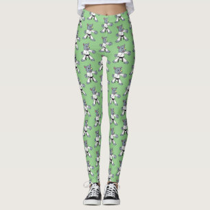 Legging Cartoon bonito rhino kung fu