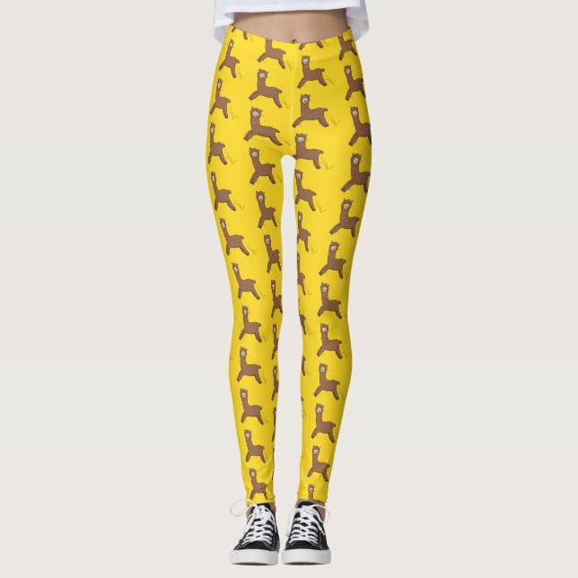Legging Cartoon castanho-branco e bonito (Frente)