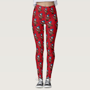 Legging Cartoon Colorida Chinsaw Palhaço de Halloween