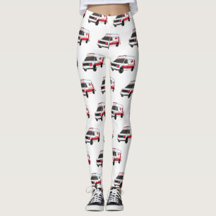 Legging Cartoon de ambulância vermelha