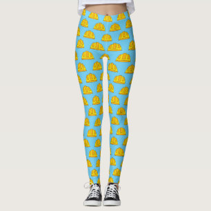 Legging Cartoon de chapéu de Duro amarelo