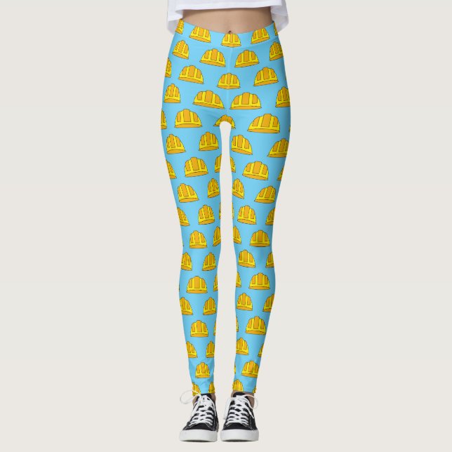 Legging Cartoon de chapéu de Duro amarelo (Frente)