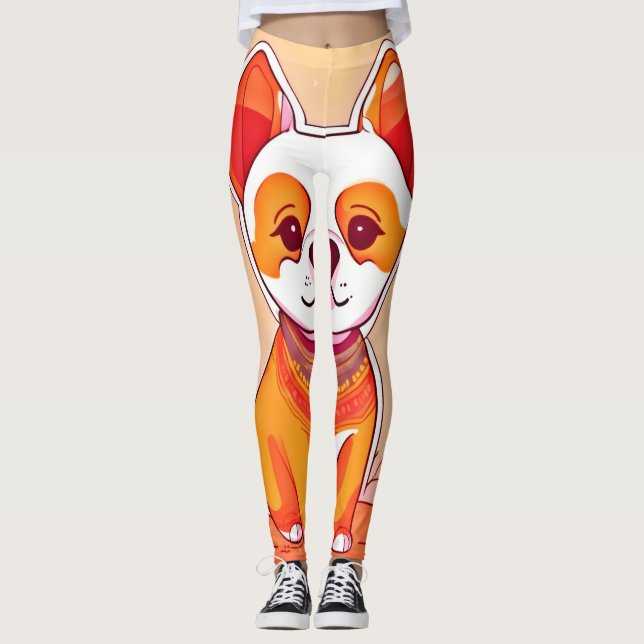Legging Cartoon de Corgi (Frente)