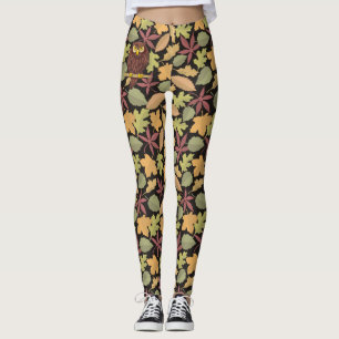 Legging Cartoon de coruja sobre fundo escuro
