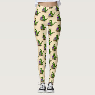 Legging Cartoon de cozinhar de cromo verde