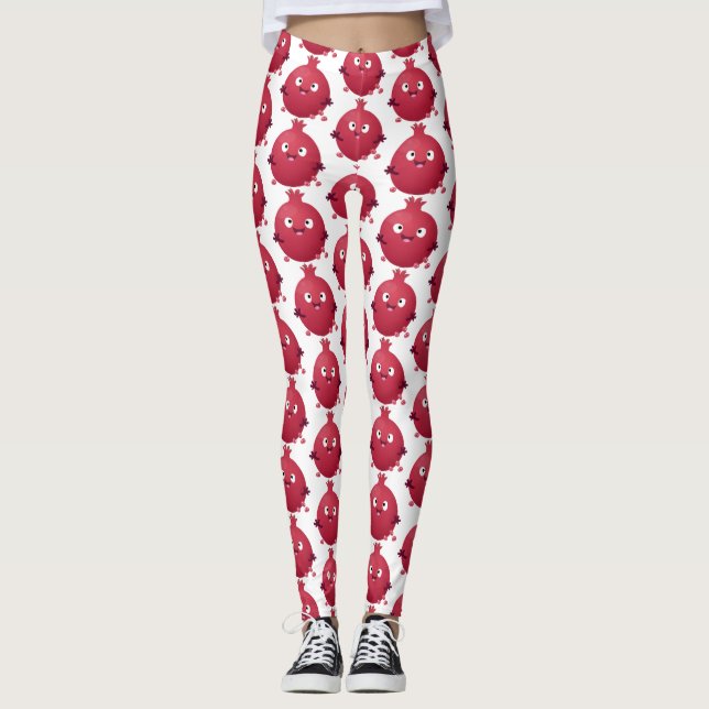 Legging Cartoon de fruta de romã giro (Frente)