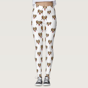 Legging Cartoon de Skiing Coruja