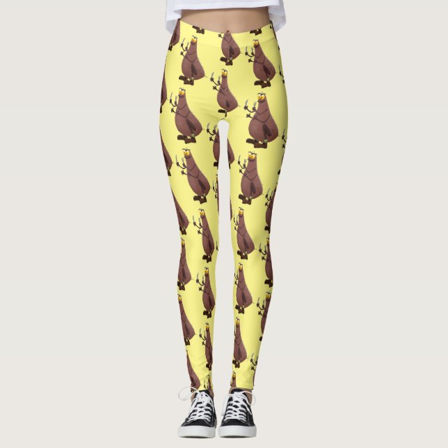 Legging Cartoon feio e faminto (Frente)