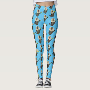 Legging Cartoon macaco macaco-cauda-leão engraçado