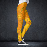 Legging Cartoon Mandala Flor Amarelo<br><div class="desc">Esta design de flor de mandala, funky, apresenta amarelo no estilo de desenho animado. Visuais geométricos triplos para o hippie moderno ou amante de cores vibrantes!</div>