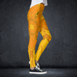 Legging Cartoon Mandala Flor Amarelo