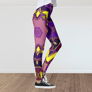 Legging Cartoon Mandala Flor Amarelo e Puro