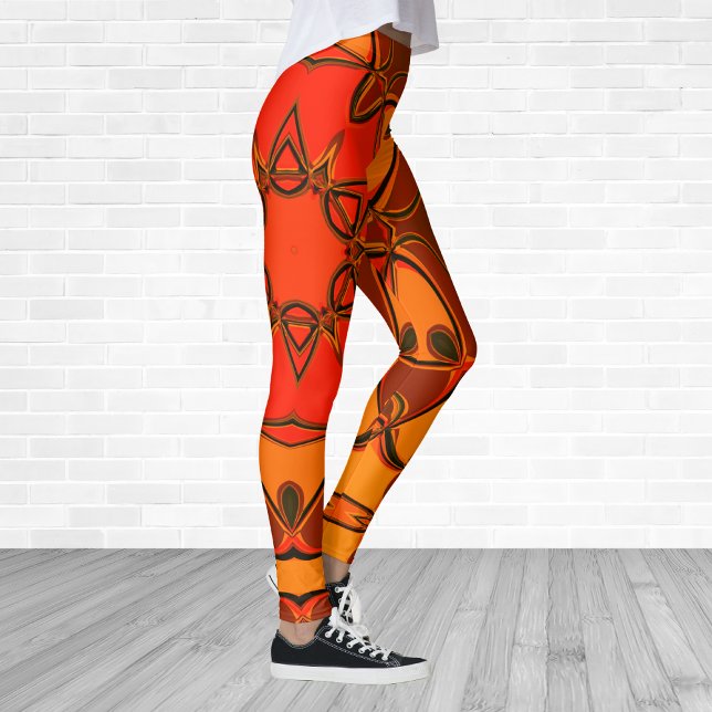 Legging Cartoon Mandala Flor Laranja (Criador carregado)