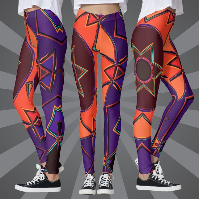 Legging Cartoon Mandala Purple e Orange (Criador carregado)