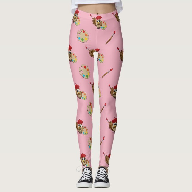 Legging Cartoon Pintor Coruja (Frente)