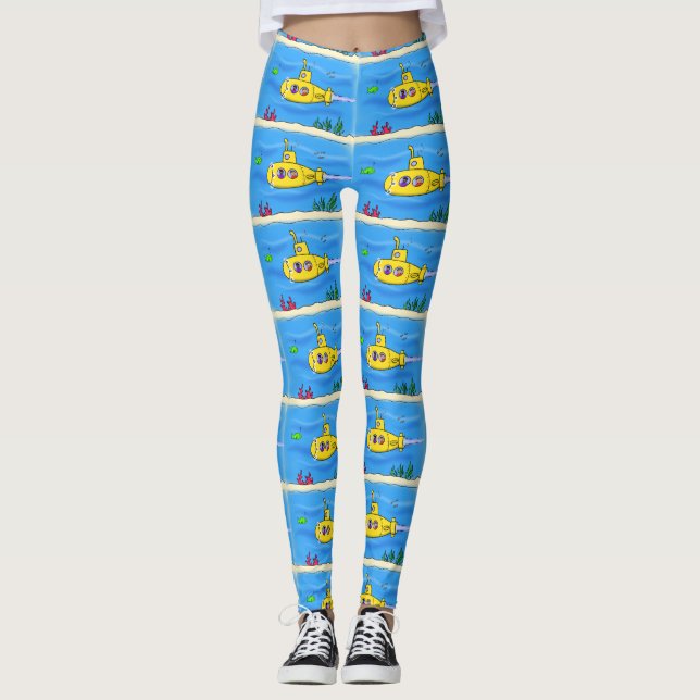 Legging Cartoon submarino feliz (Frente)