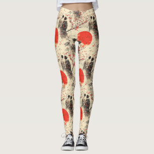 Legging Casais Românticos com Quimonos e Sakura Padrão (3)