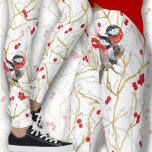 Legging Casal de Chickadees Adorável<br><div class="desc">Leggings absolutamente adoráveis mostrando em frangas de abraço e tornozelo. No ovinário do popular robin, o azul, o branco nevado e o winterberry vermelho. Pequeno casal esporcando seus lenços de inverno. presente da noiva excelente, para qualquer garota que esteja apaixonada ou amante de pássaros. Veja também em azul. Aproveite!</div>