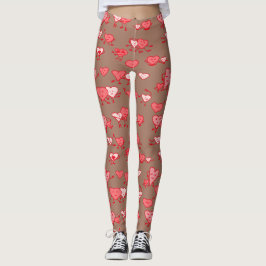 Legging Casal Mocha Mousse Coral Hearts