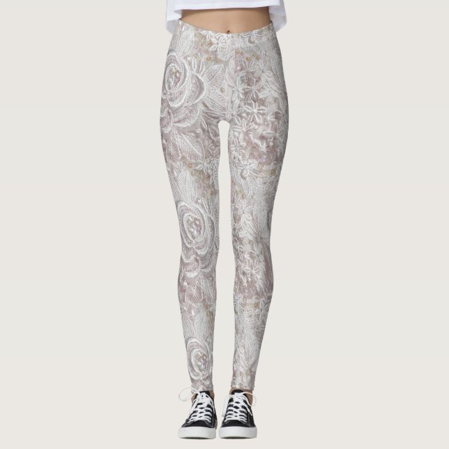 Legging Casamento com rendas brancas (Frente)