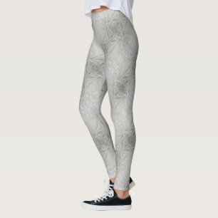 Legging casca de pérola de pedra branca e cinzenta elegan