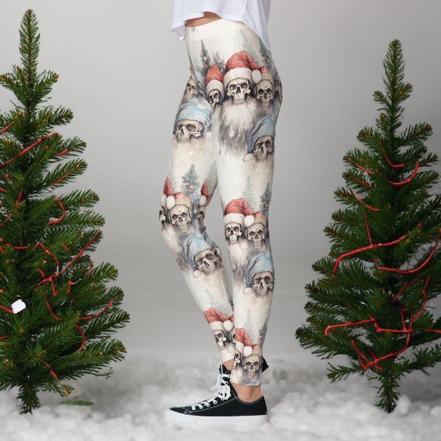Legging Cascas de Natal Góticas em Santa Hats (Criador carregado)