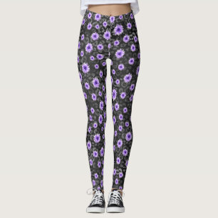 Legging Cascas de roxo e de girassol, Design 11