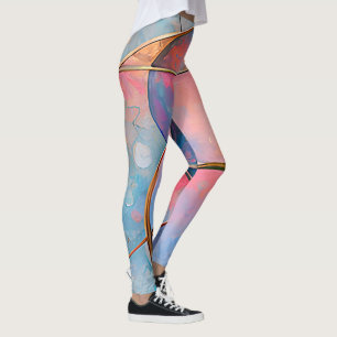 Legging "Cascata caleidoscópica" Arte Abstrato colorida