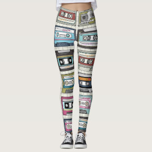Legging Cassete de Música Retroativa: Ícone Nostálgico