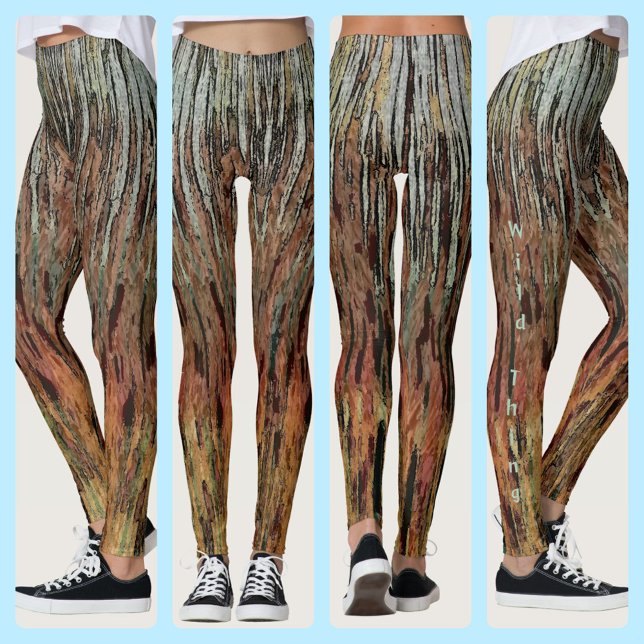 Legging Castanho Laranja Negro Aqua Funky Camouflage Abstr (Criador carregado)