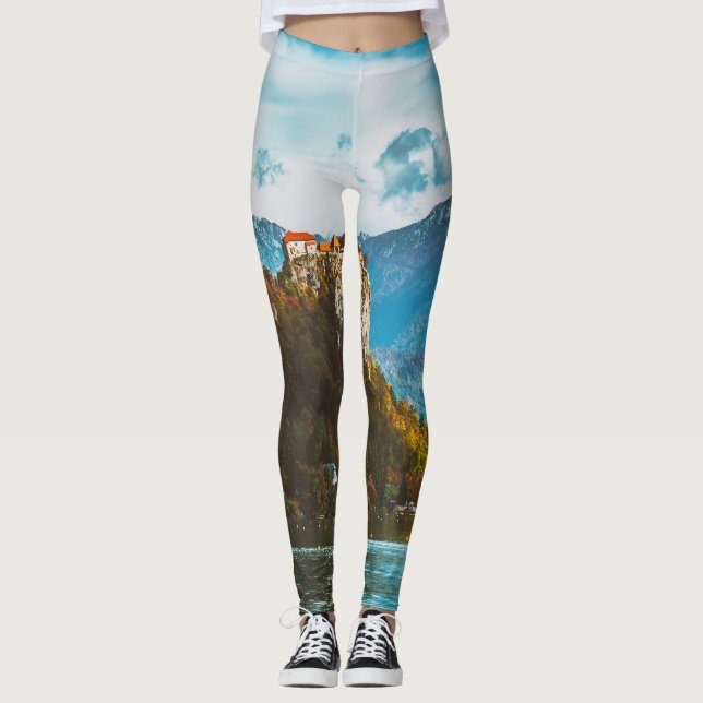 Legging Castelo Bled: Esloveno Cliff Overlook. (Frente)