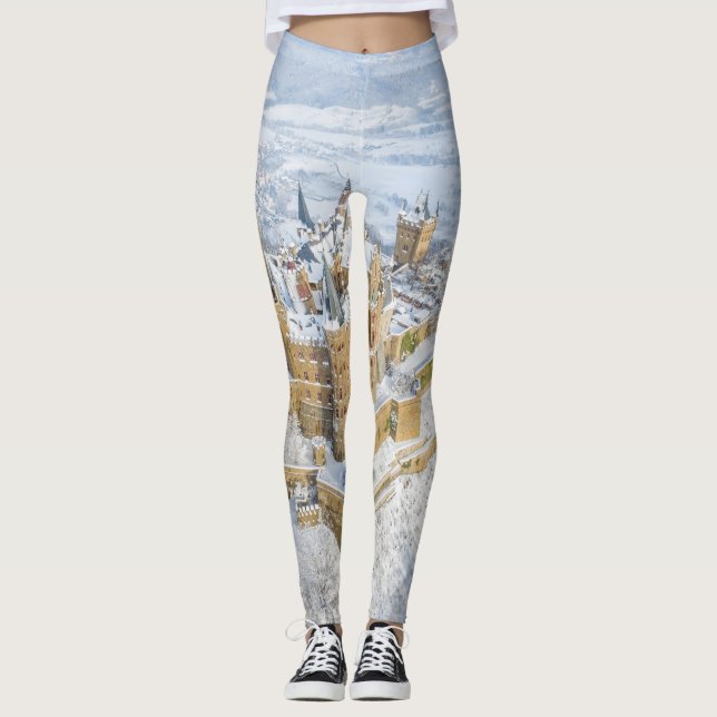 Legging Castelo de Hohenzollern aéreo: Alemanha de neve. (Frente)