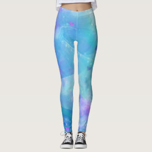 Legging Cauda de sereia em aquarela fantasia oceano encant