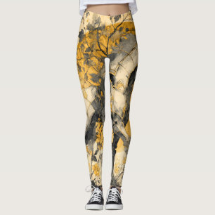 Legging Cavalo Branco Espírito Botânico Vintage Flores Vin
