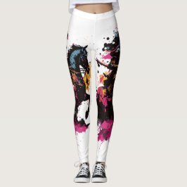 Legging Cavalo de cavalaria de guerra na aquarela