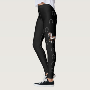 Legging Cavalo de Trote e Ferraduras Castanho Pinto
