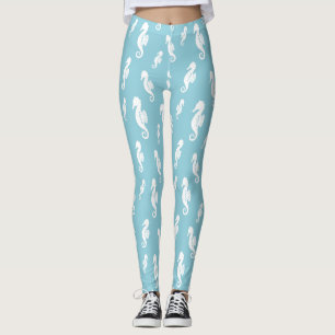 Legging Cavalo-Marinho Minimalista Padrão Sem Costura Ocea