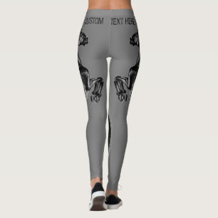 Legging Cavalo Preto e Preto - Desenho Preto e Branco