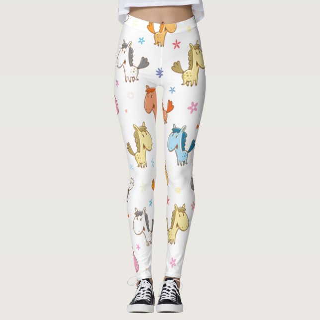 Legging Cavalos de Cartoon Bonitos (Frente)