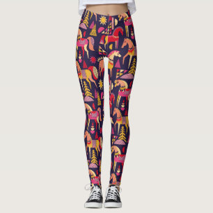Legging Cavalos escandinavos: Design decorativa sem costur